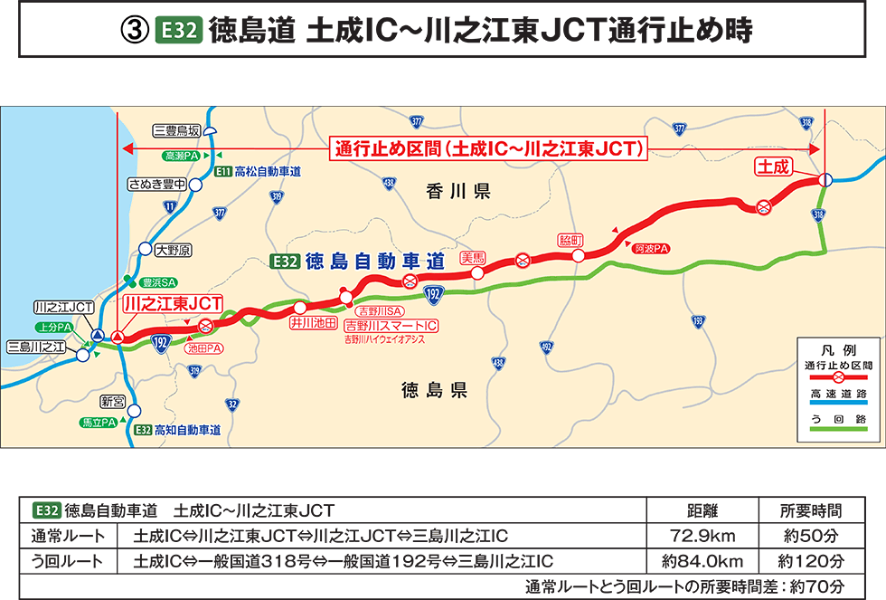 高速道路を活用したう回路のご案内